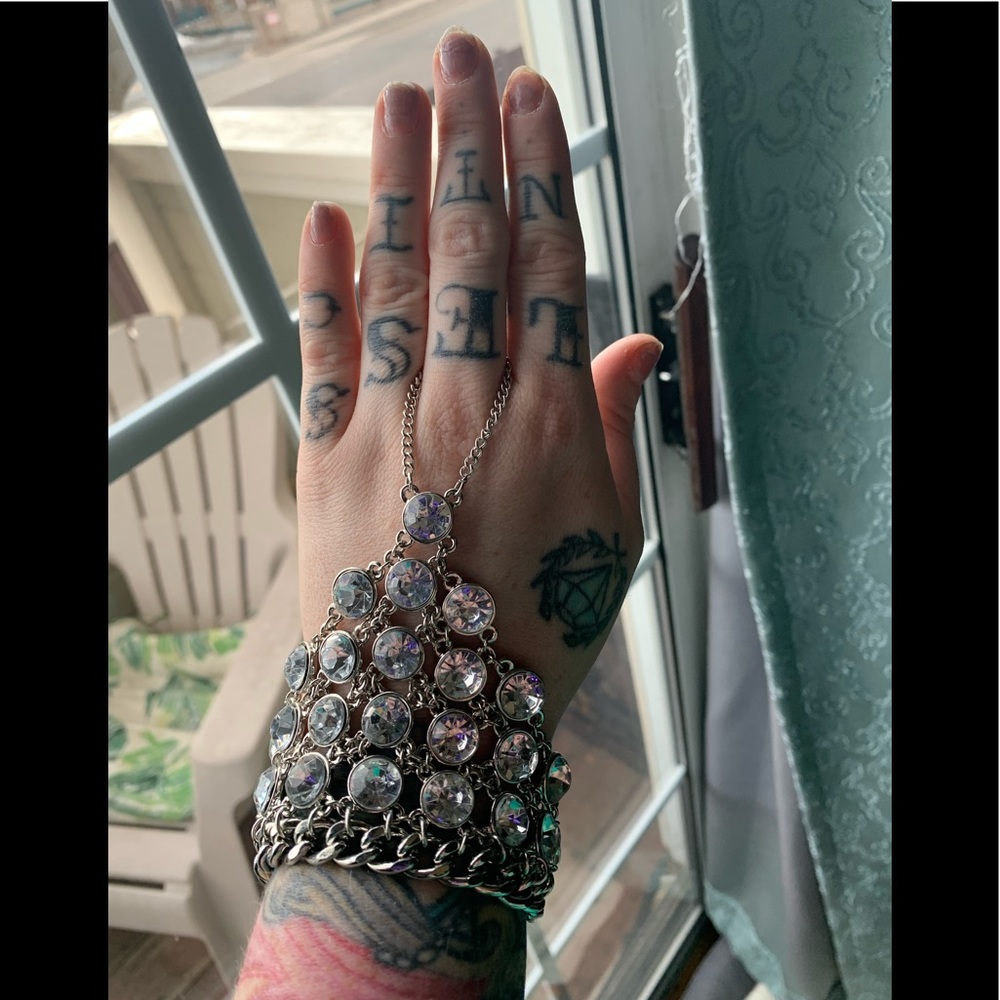 Large Bracelet with Finger Attachment